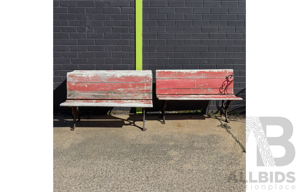 Pair of Flip Seat School Desk and Bench