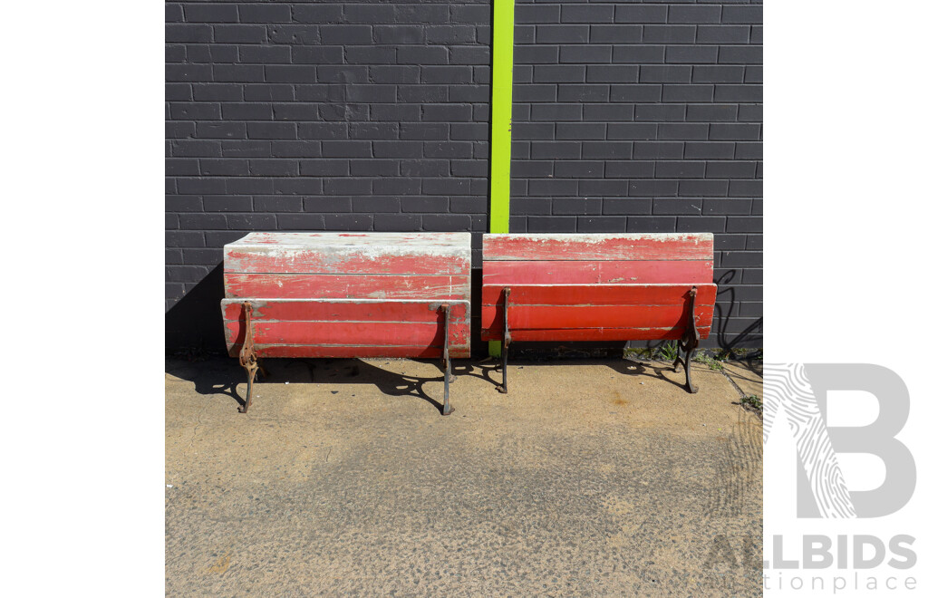 Pair of Flip Seat School Desk and Bench