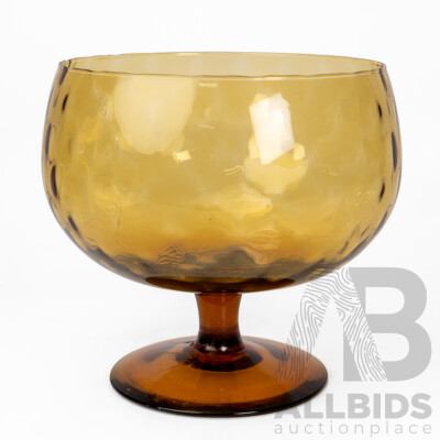Oversized Amber Glass Brandy Balloon Form Vase