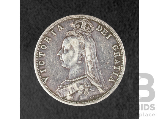 United Kingdom QV 1887 Silver Half Crown .925