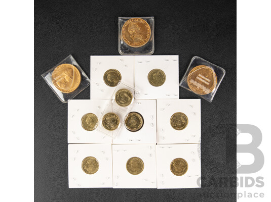 Ten Australian Commemorative Two Dollar Coins Including Two 2019 Police Remembrance, 2024 War Animals, Two 2018 Lest We Forget, 2021 Indigenous Military Service, 2020 75th WW2 Anniversary