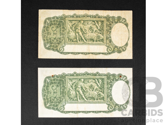 Two Australian 1942 One Pound Notes, Armtige/McFarlane, R30a