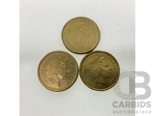 Three Australian 2013 Two Dollar Coins, 60th Anniversary QE2 Coronation