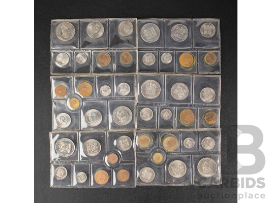 Five South African UNC Coin Sets, 1977, 1978, 1979, 1981, 1982