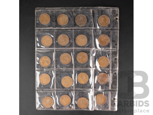Twenty Australian KGV Pennies Spanning 1911 to 1936