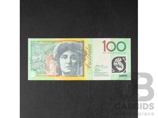 Australian 1996 One Hundred Dollar Note, Fraser/Evans, Test Note R616T