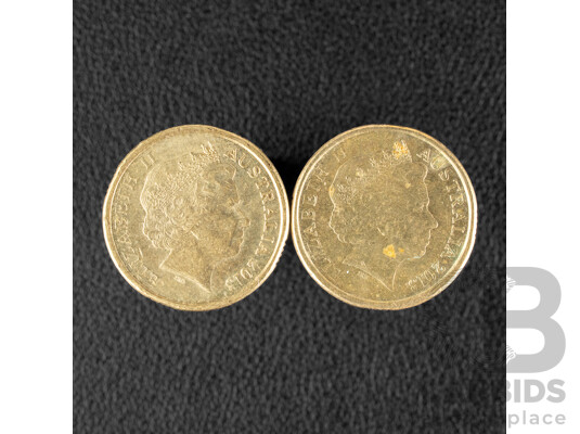 Two Australian 2013 Two Dollar Coins, 60th Anniversary QE2 Coronation