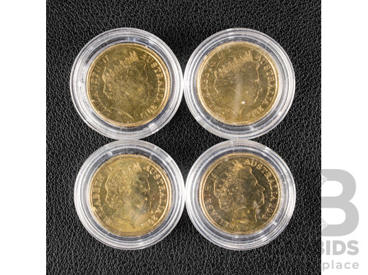 Four Australian 2013 UNC Two Dollar Coins, 60th Anniversary QE2 Coronation