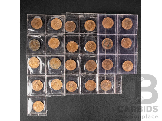 Australian Pennies, Examples Spanning 1911 to 1964