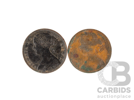 Great Britain 1860 and 1862 QV Pennies