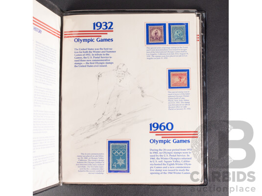 New Zealand Zeapex 1980 Stamp Album, United States Olympic Mint Stamp Folio, Spain 1980 Coin Set, 1878 Five Centimos Coin