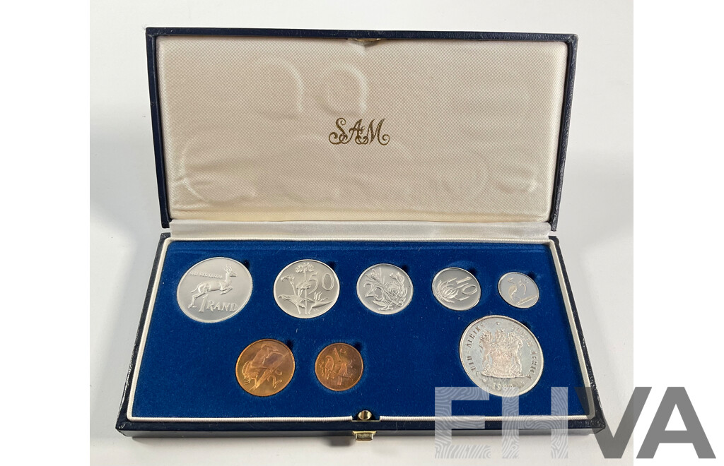 South Africa 1984 Eight Proof Coin Set, Including Silver One Rand Coin .800