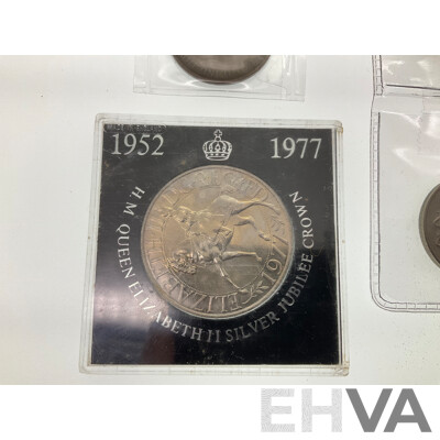 Three Australian KGV Pennies Including 1911, 1912, 1920 Four High Grade Twenty Cents, 1966, 1967, 1970, 1973, United Kingdom 1977 Jubilee Crown, 1980 Queen Mother Crown, Austria 1947 One Shilling