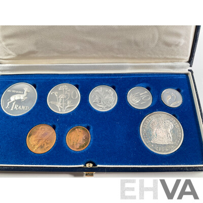 South Africa 1984 Eight Proof Coin Set, Including Silver One Rand Coin .800