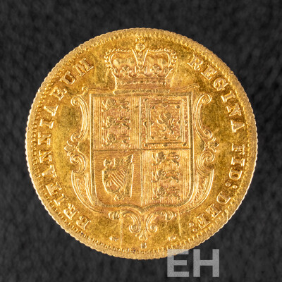 Australian 1880 QV Gold Half Sovereign, Sydney Mint .917