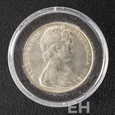 Australian 1966 Round Silver Fifty Cent Coin .800