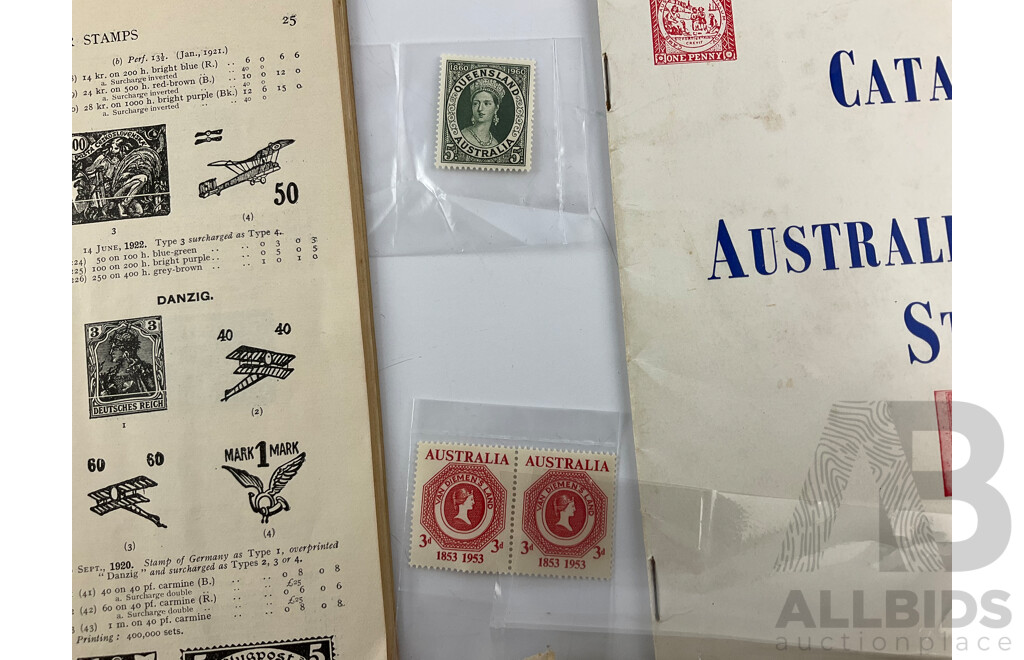 Stanley Gibbons 1931 Air Stamp Catalogue, Aero Philately, Australian Stamp Monthly Catalogue of Australian Stamp, Mint 1953 and 1960 Stamps, Southern Rhodesia 1940 Golden Jubilee First Day Cover