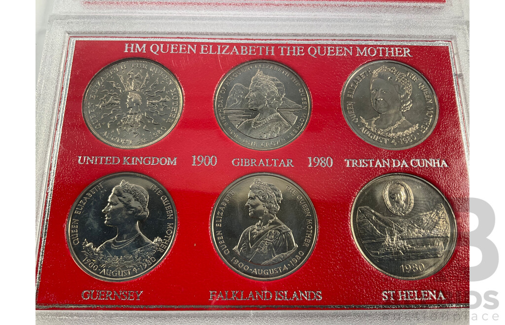 United Kingdom Farewell to the Pound, Shilling and Pence System Ten Coin Set with 1980 HM Queen Elizabeth the Queen Mother Six Coin Set