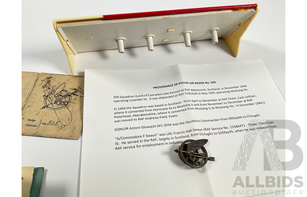 Three Australian 1999 One Dollar PNCs, International Year of the Older Persons with Royal Air Force Service and Release Book, Polish 505 Air Badge, USSR Lenin Desk Calendar