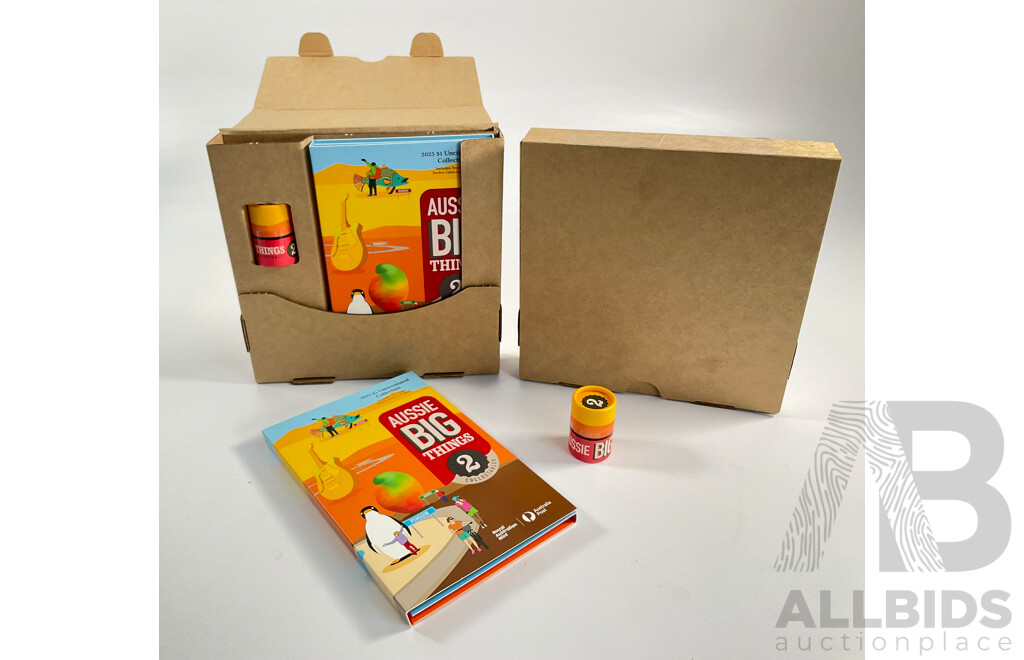 Two Australian RAM 2025 Aussie Big Things Series Two, One Dollar Coin Tubes and Folders