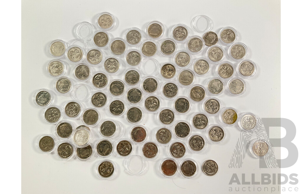 Collection of Australian Encapsulated Five Cent Coins