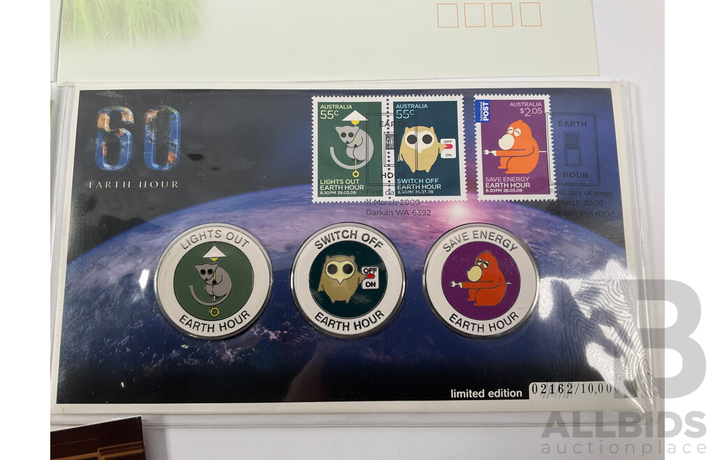 Australian RAM 2000 Burke & Wills Two Coin Set, 2009 Earth Hour First Day Cover, 2000 Mini Sheet and First Day Covers, British Virgin Islands 2022 Lincoln Memorial Dollar