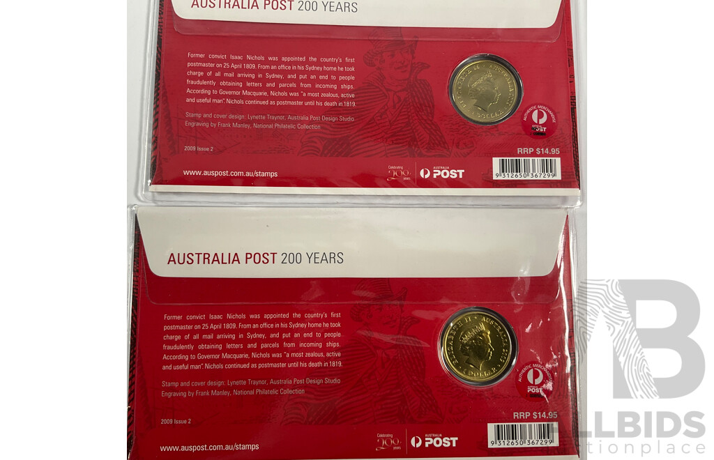 Three Australian Zoos 150 Years of Melbourne Zoo PNCs, Two Australia Post 200 Years PNCs, USA 1971 Five Proof Coin Set