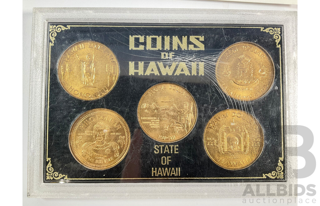 Coins of Hawaii Five Coin Set with Australian RAM Australian Endangered Species Commemorative Medallions