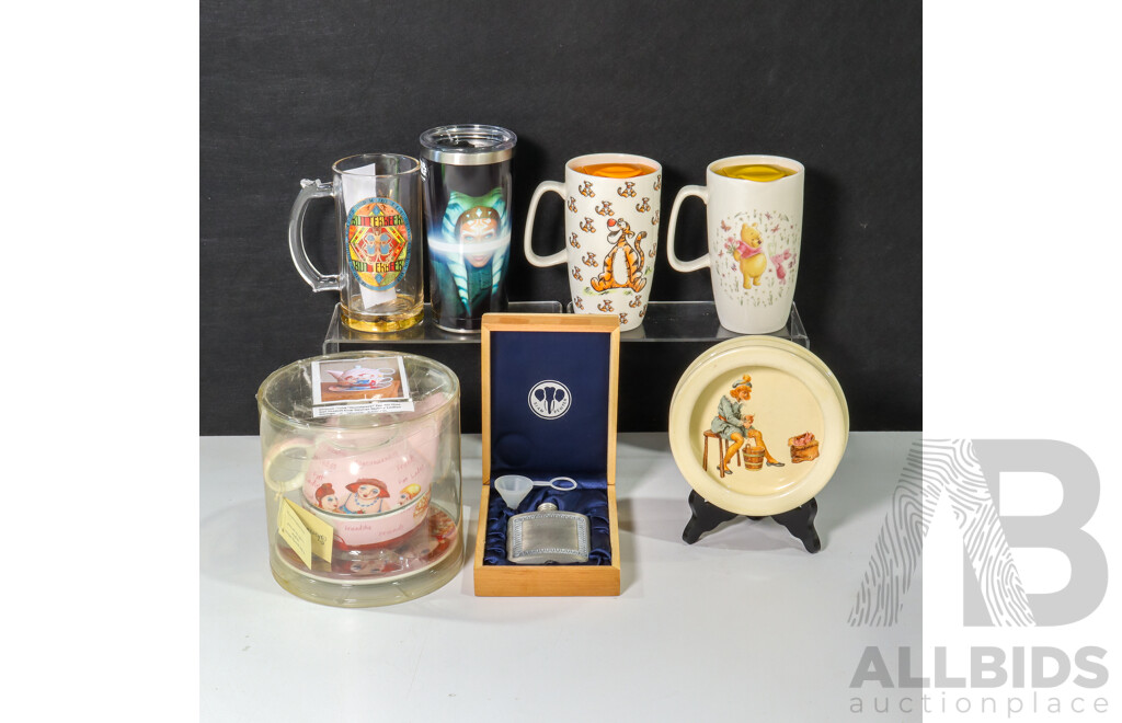 Vintage Royal Doulton Bowl, Woman Peeling Potatoes D5187, Sharon Dold Tea for One 'Gossipers'' Harry Potter Beer Mug, Winnie the Pooh Sipper Cups, Siam Pewter Hip Flask, Star Wars Thermos