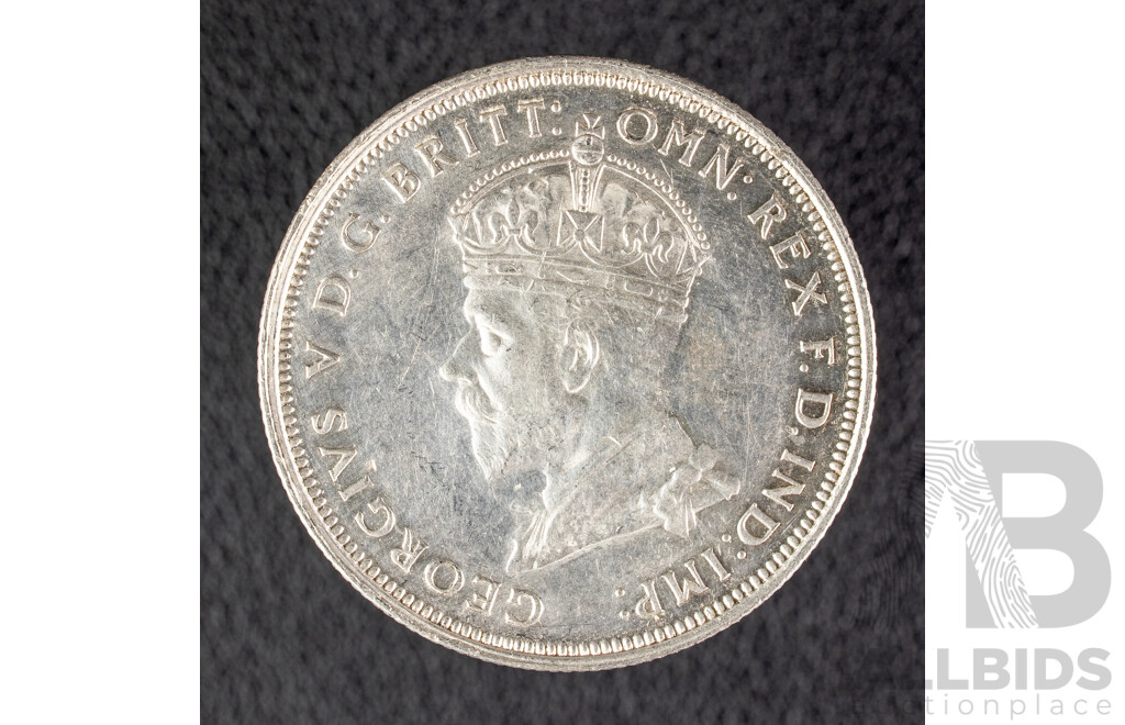 Australian 1927 KGV Silver Florin, Commemorative Parliament House, High Grade .925