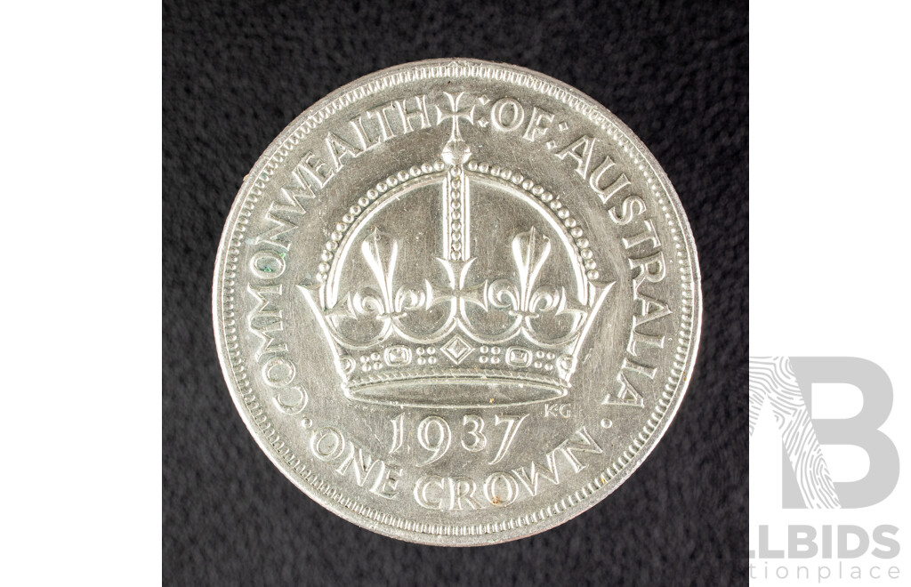 Australian 1937 KGVI Silver Crown .925