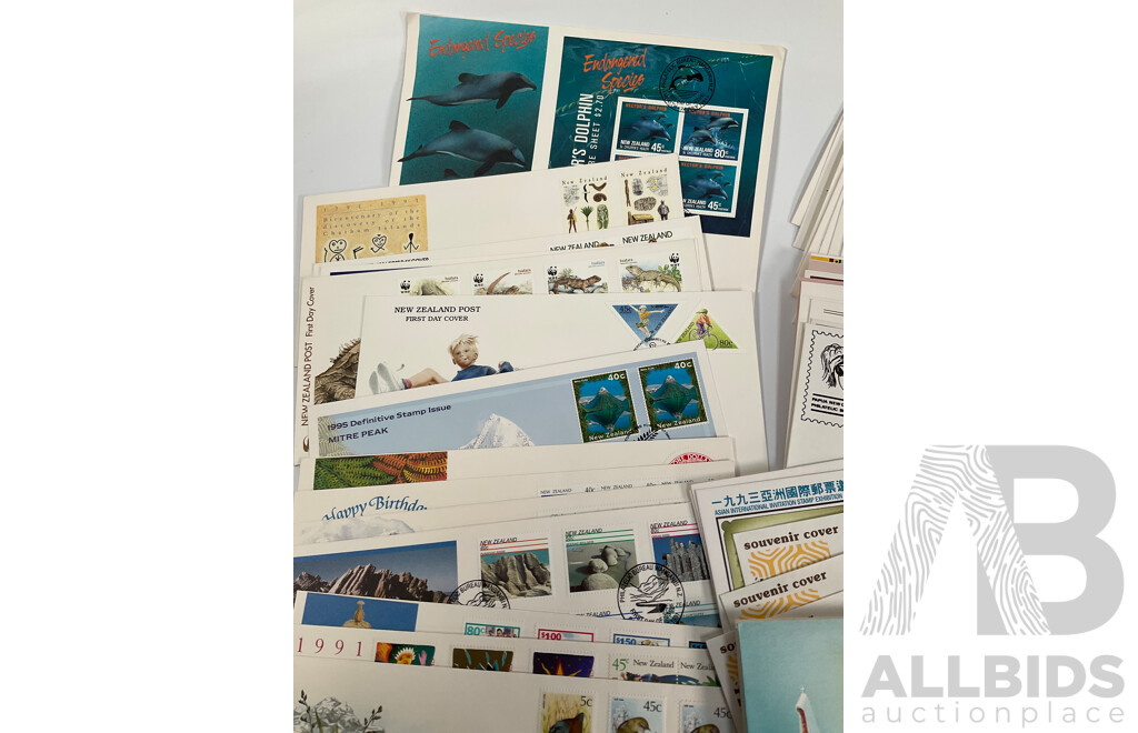Collection of First Day Covers and Pre Stamped Envelopes Including Papua New Guinea 1984-1993, Norfork Island 1966-2004 with Stamp Booklets, New Zealand