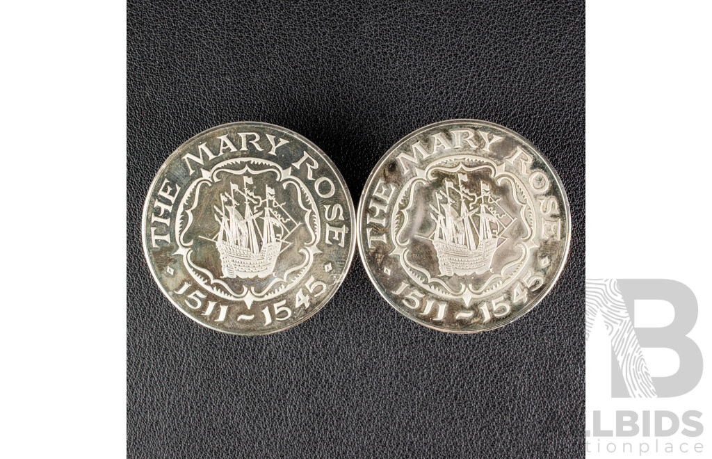 Two United Kingdom Mary Rose 1511-1545 Commemorative Medallions