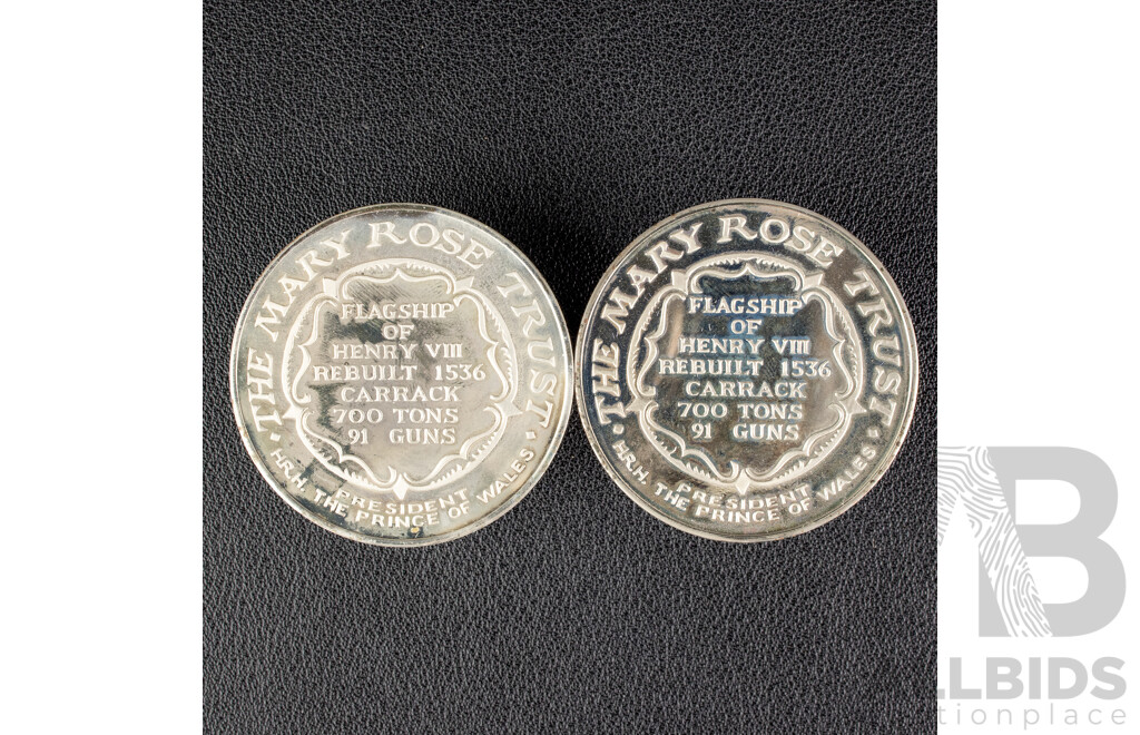 Two United Kingdom Mary Rose 1511-1545 Commemorative Medallions