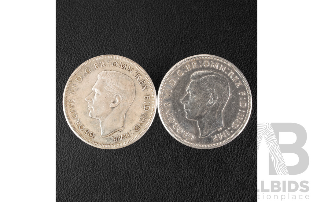 Two Australian 1937 KGVI Silver Crown .925