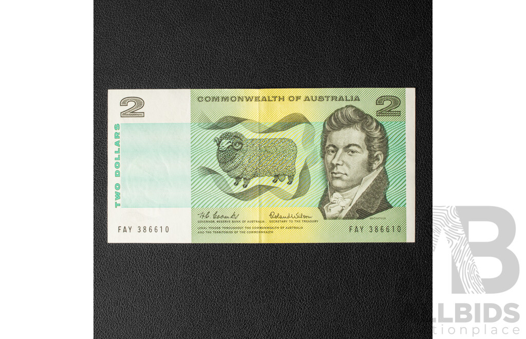 Australian 1966 Two Dollar Note, Coombs/Wilson R81, FAY 386610