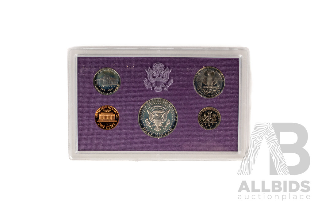 Five United States Mint Proof Year Sets, Consecutive 1986 to 1990