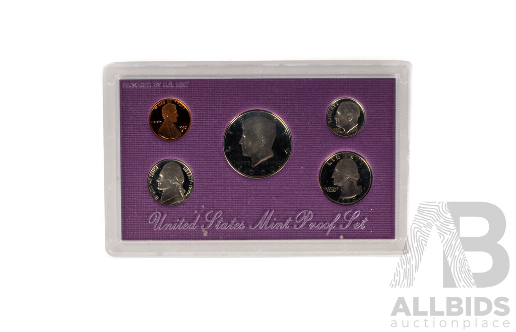 Five United States Mint Proof Year Sets, Consecutive 1986 to 1990
