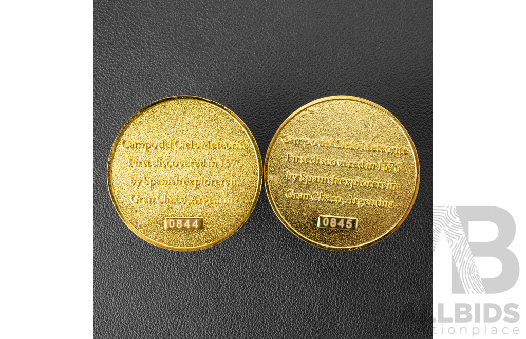 Two Argentina Campo Del Cielo Meteorite Coins
