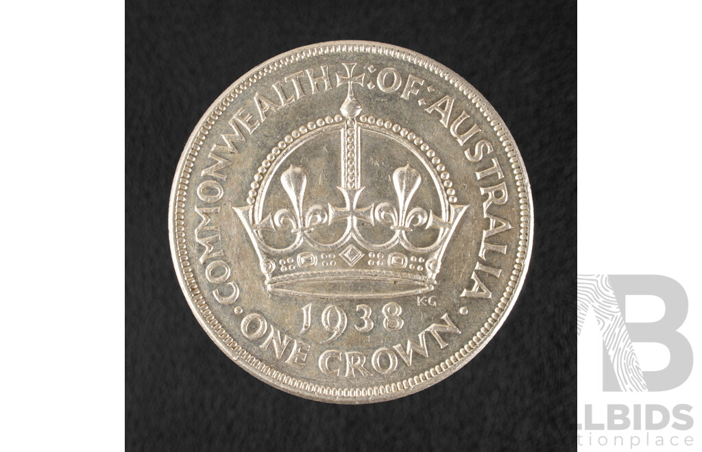 Australian 1938 KGVI Silver Crown .925
