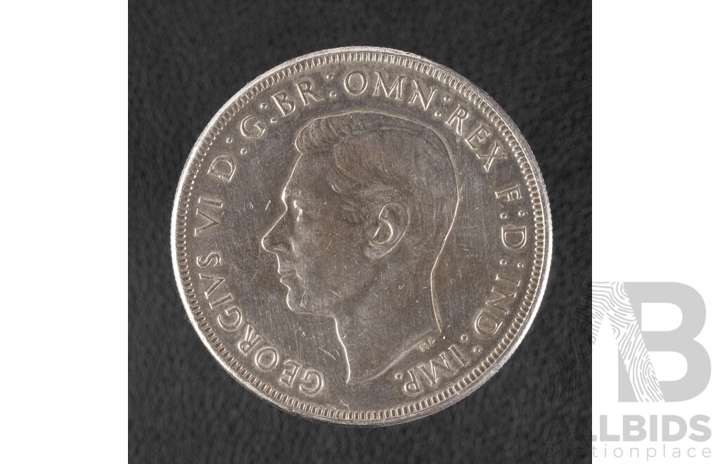 Australian 1937 KGVI Silver Crown, High Grade .925