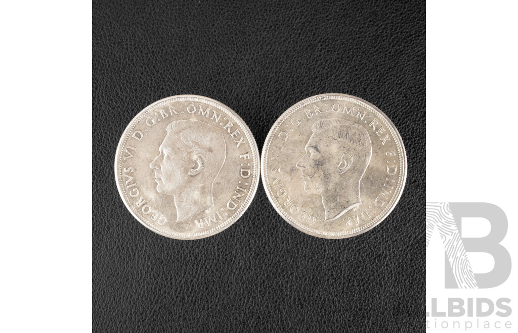 Two Australian 1937 KGVI Silver Crowns .925