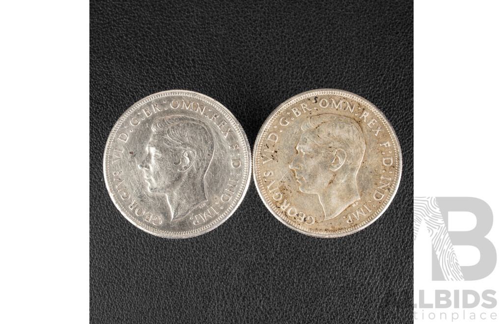 Two Australian 1937 KGVI Silver Crowns .925