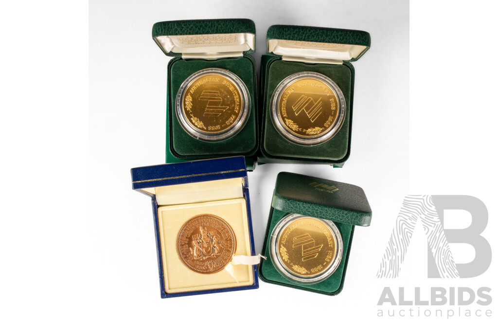 Four Australian Bicentennial Medallions Including Three RAM 1988 Celebration of a Nation, 1987 First Fleeters,