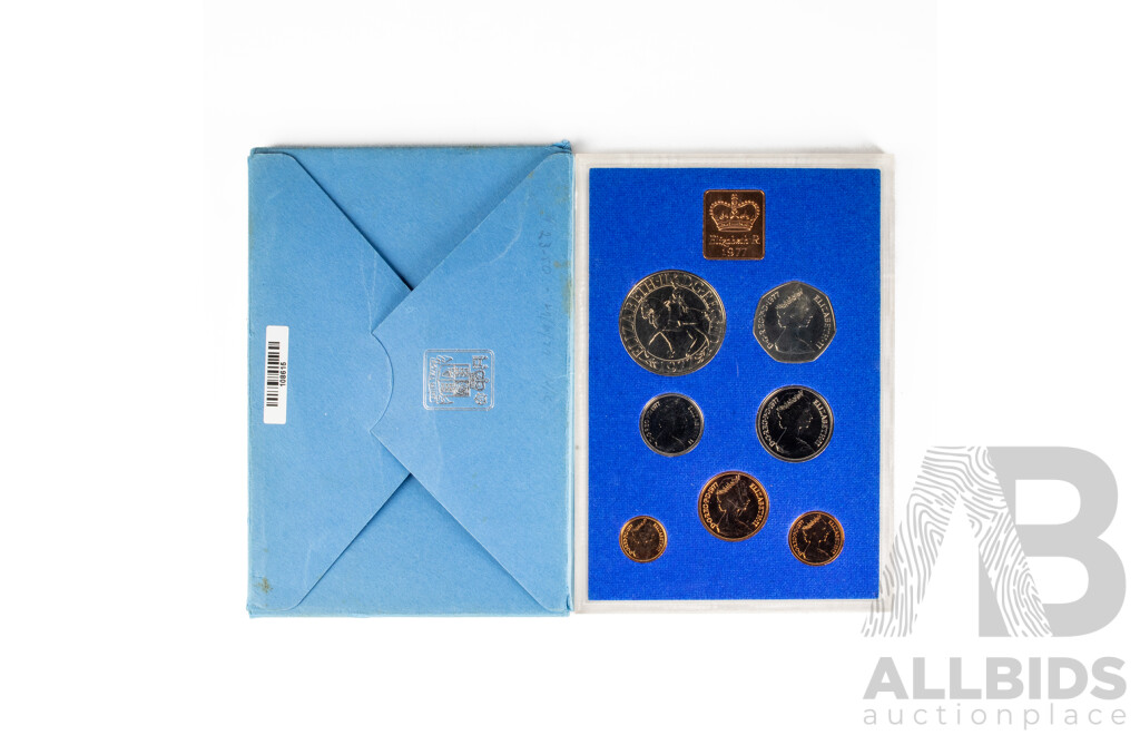 Coinage of Great Britain and Northern Ireland 1977 and 1982 Coin Sets with United Kingdom 1994 Proof Coin Set