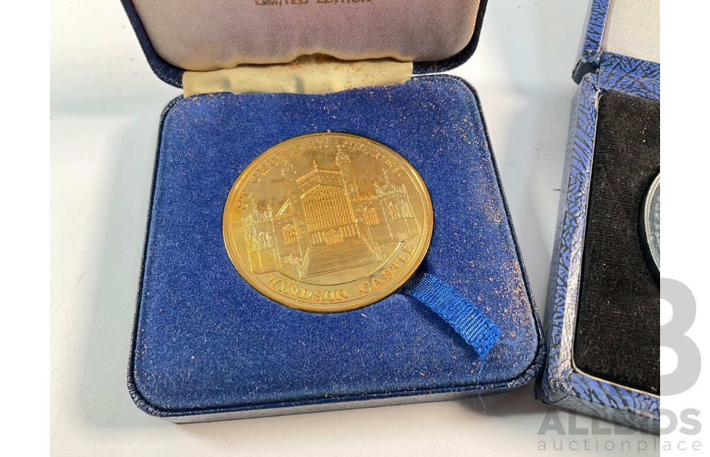 Australian 1967 Coin Associates Governor Lachlan Macquarie Silver  Medallion, UK Towe Mint Windsor Castle Bronze Medallion
