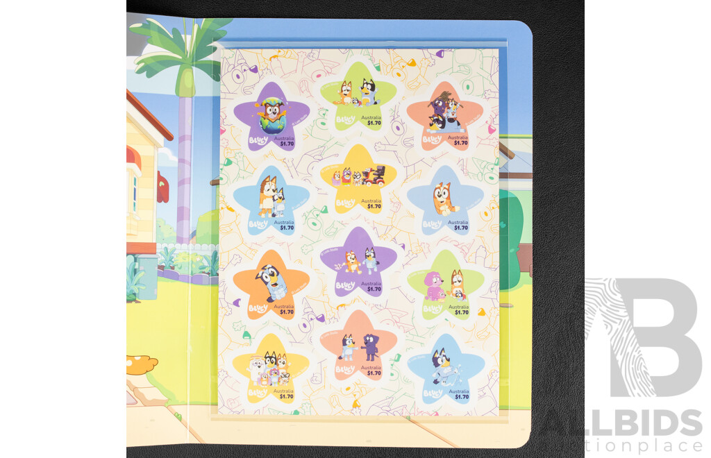 Three Australian 2026 Bluey Mint Stamp Packs