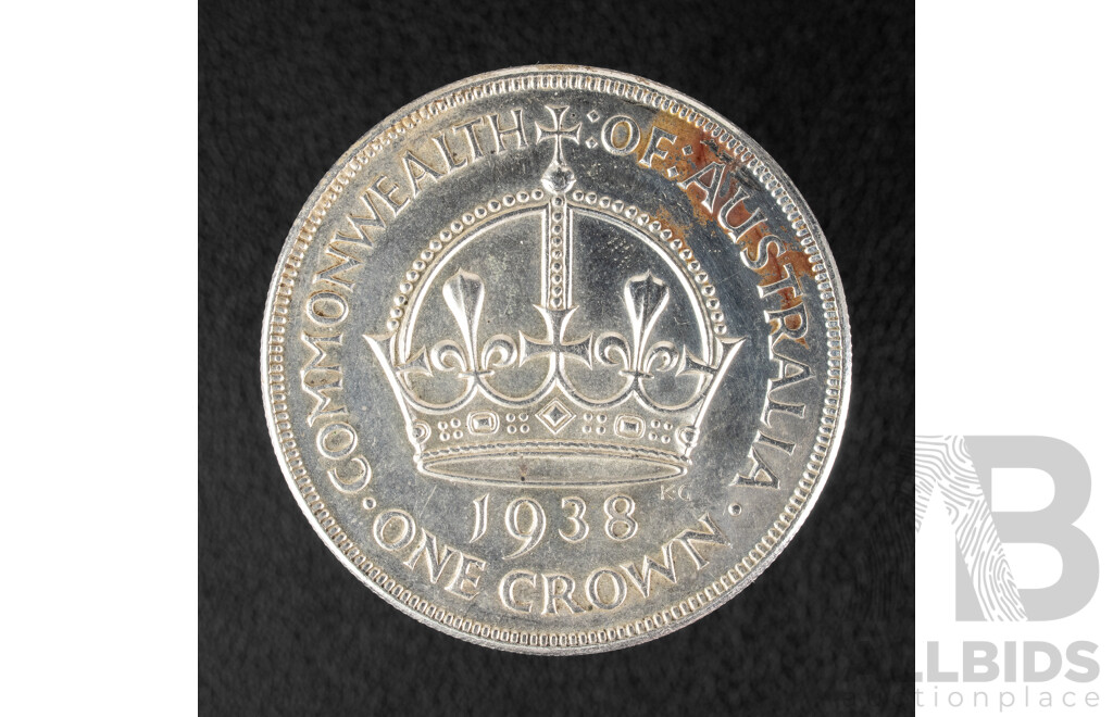 Australian 1938 KGVI Silver Crown .925