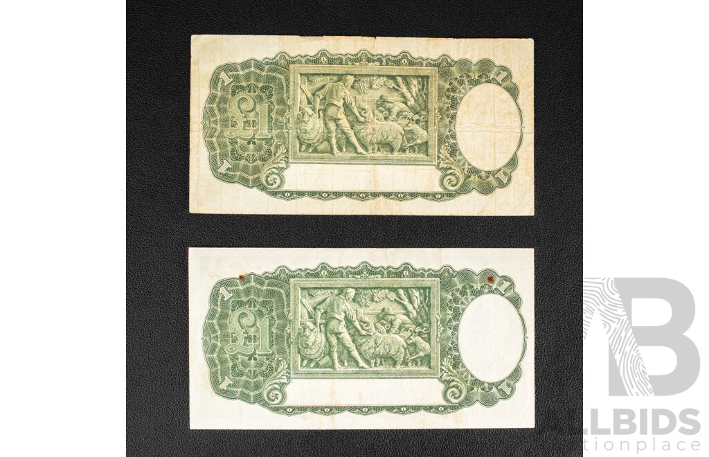 Two Australian 1942 One Pound Notes, Armtige/McFarlane, R30a