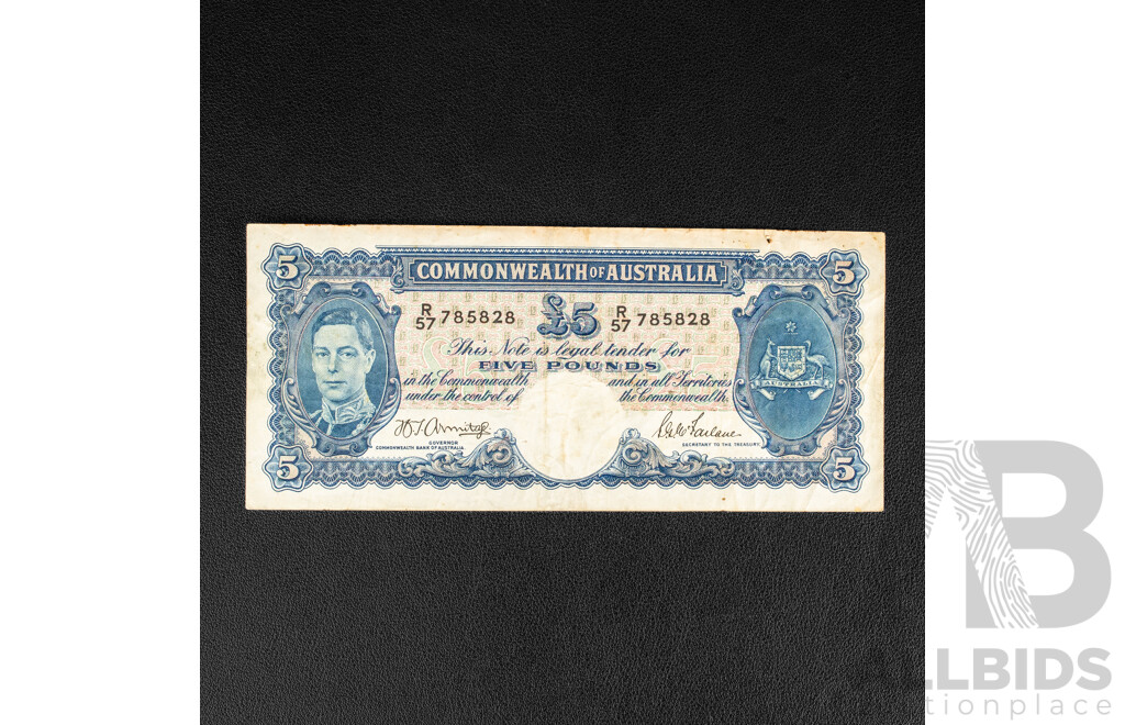 Australian 1941 Five Pound Note, Armitage/McFarlane R46